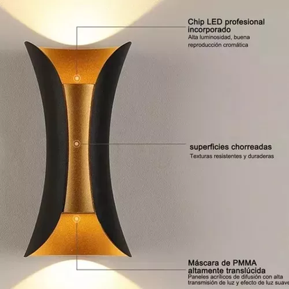 Pack 4 lámparas metálicas de lujo para pared